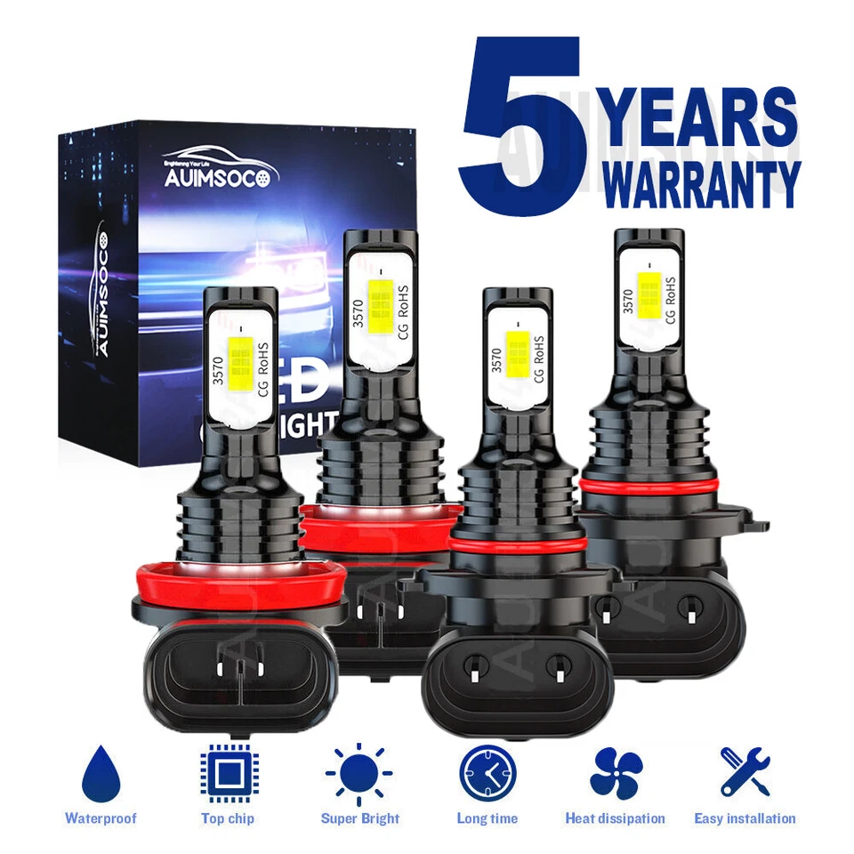 Kit de lâmpadas de faróis de LED feixe alto/baixo 10000K branco para Toyota Camry 2007-2018 - Imagem 2 de 4