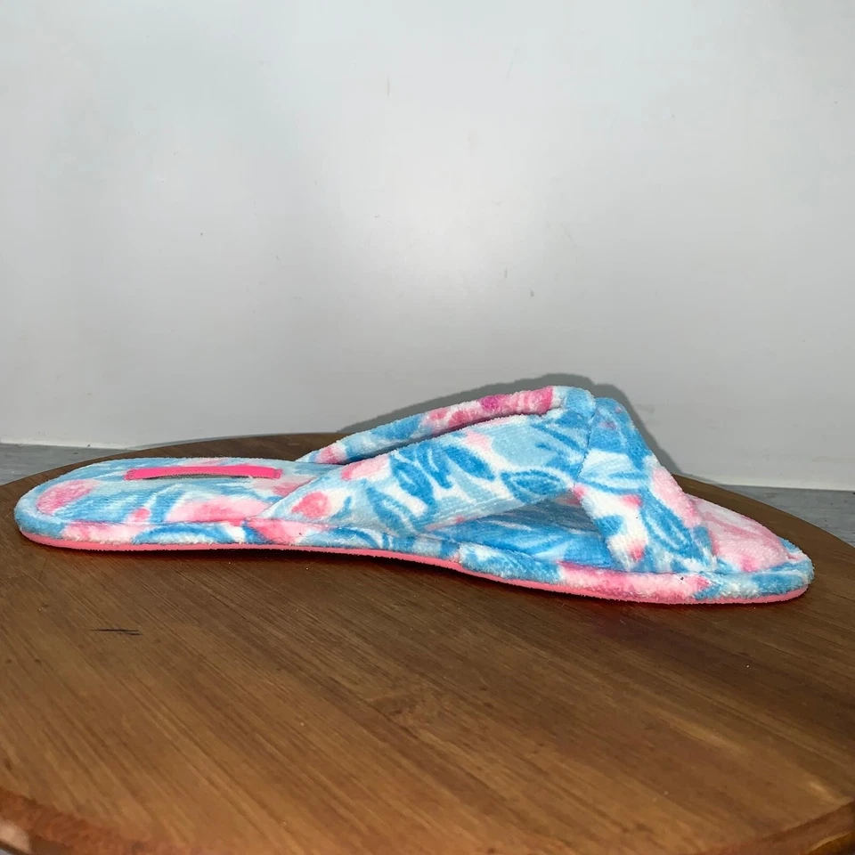 Zapatillas de terciopelo estampadas para mujer Lilly Pulitzer 9-10 My Little Peony azul Bondi Foto 2 de 4