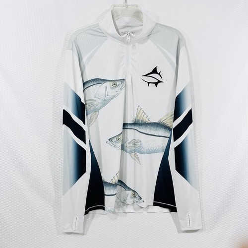 Loco Skailz Mens Small Performance Fishing Shirt Long Sleeve 1/4 Zip