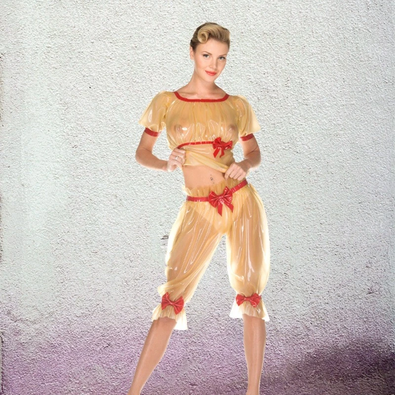 Латексный костюм резиновый жевательная резинка стильные оборки костюм для косплея на заказ 0,4 мм - Изображение 4 из 4