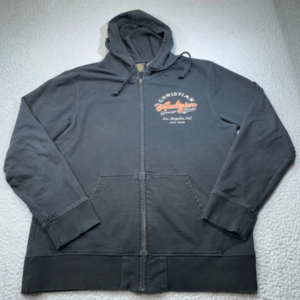 Christian Audigier Sudadera con Capucha Hombres Extra Grande Cremallera Completa Chaqueta Motocicleta Tatuaje LA Foto 2 de 4