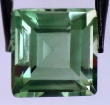 GREEN AMETHYST 8 MM SQUARE CUT MEDIUM GREEN AAA ALL NATURAL
