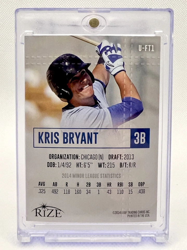 2014 Leaf Rize /200 Kris Bryant Gold Rookie - Image 2 of 2