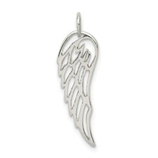 Sterling Silver 925 Polished Angel Wing Charm Pendant