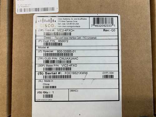 New Cisco VIC2-4FXO 850072 Four-Port Voice Interface Card (Universal) - Picture 2 of 6