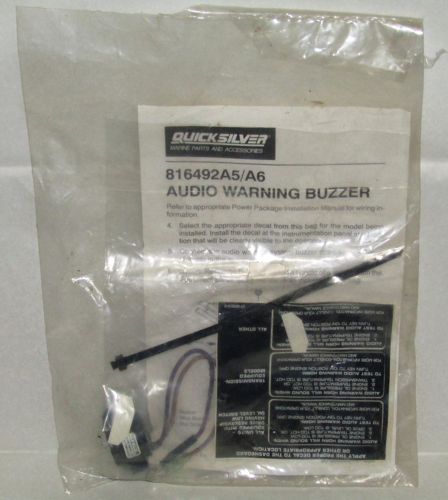 NEW QUICKSILVER MERCURY MARINE BOAT AUDIO WARNING BUZZER OEM PART NO