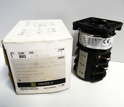 Schneider Electric (SQUARE) K3E003W 9003 Contact Block Schalterblock-unused/OVP-