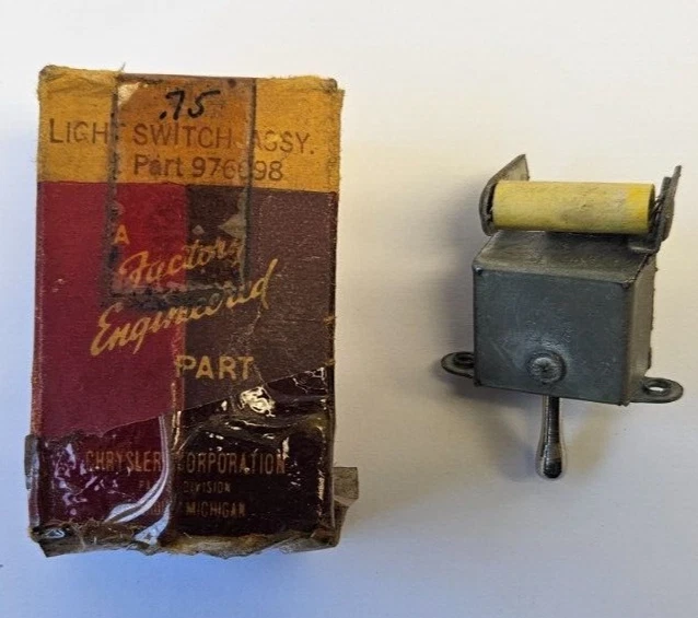 Interruptor de lámpara de luz domouth 1942 panel de instrumentos 976098 NOS Foto 3 de 4