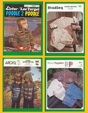 4 CHILDRENS KNITTING PATTERNS TO FIT CHEST 22 in TO 32 in[LOT 521]