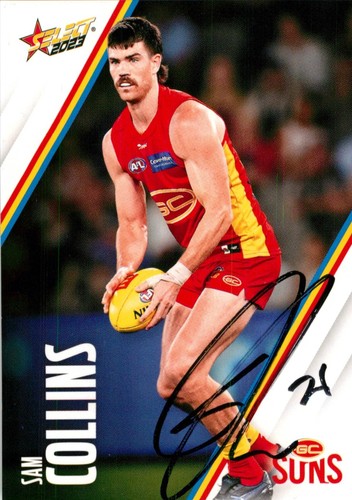 Signed 2023 Gold Coast Suns AFL Footy Stars Card - Sam Collins - Picture 1 of 3