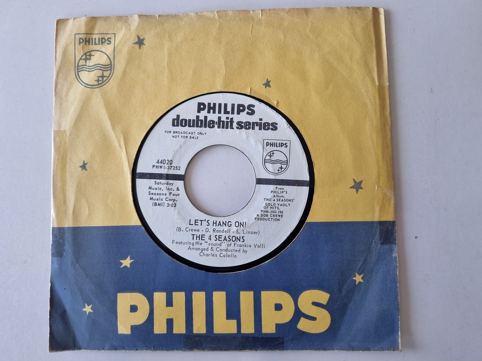 The Four Seasons - Let's hang on/Working my way back to you 7'' PROMO MISPRINT