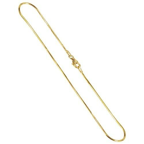 Collar cadena Serpiente de fina plata de ley 925 ba�ada en oro 14kt 1mm Italiano