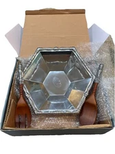 Reed & Barton Bannister Large Aluminum Hexagonal Serving Bowl & Servers NIB