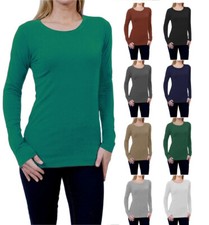 Basic Stretch Cotton Round Neck Long Sleeves Casual TEE SHIRT Sz S  XL