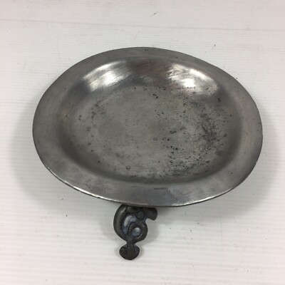Ausgefallene antike Schale mit Zinngriff 15 cm Durchmesser