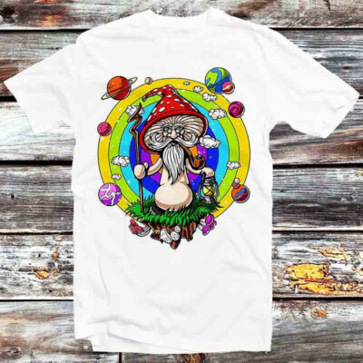 Magic Mushroom Regenbogen Buddha Yoga Zen Om Planet Solar T-Shirt B1167