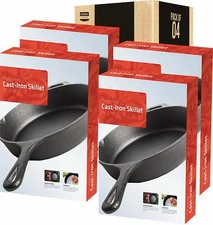 Cast Iron Skillet 12.5 Inches Pre-Seasoned Wholesale Lot of 4 Utopia Kitchen
