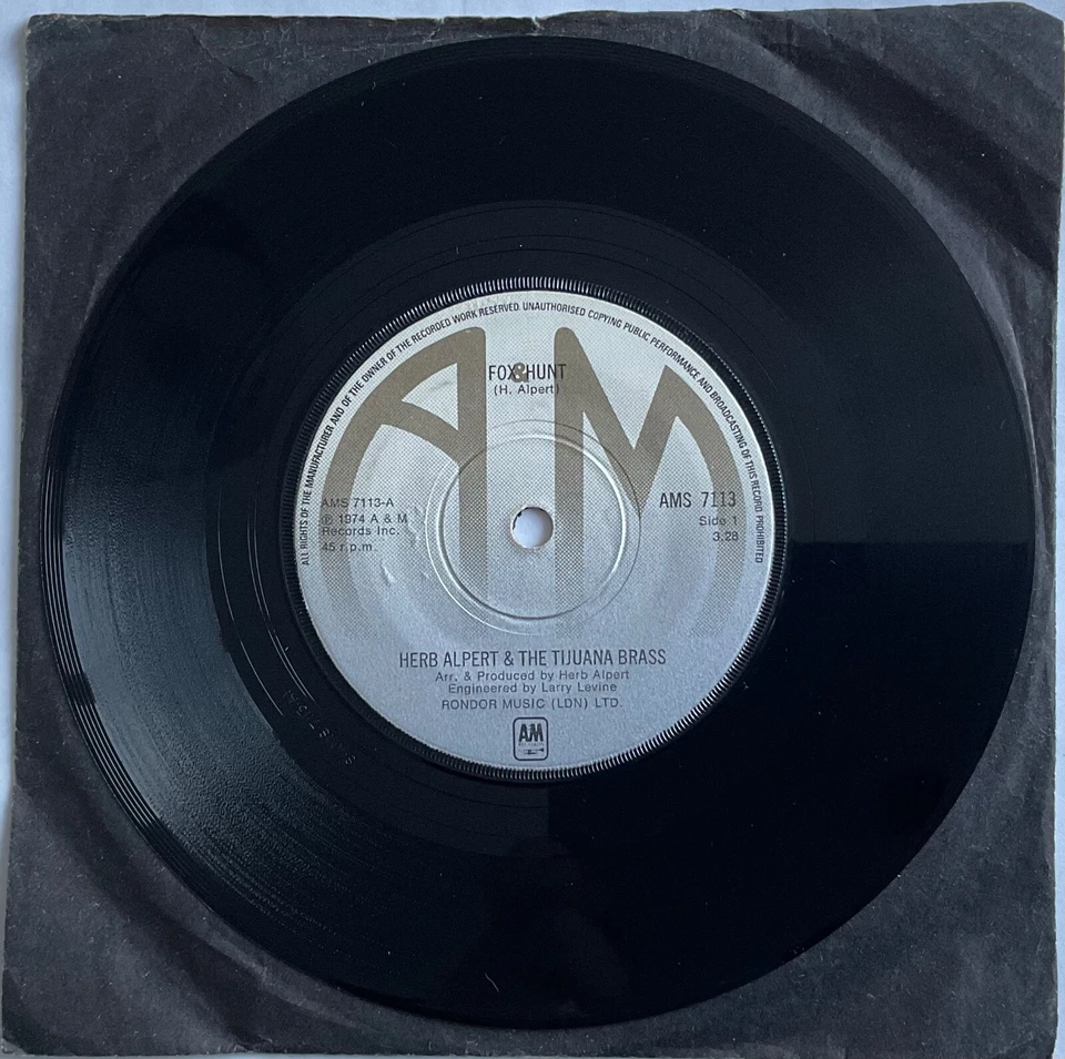 Herb Alpert & The Tijuana Brass - Fox Hunt - 7” Vinyl Single - Image 3 of 3