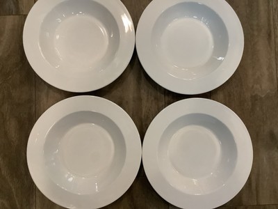 Pyroceram Cornell Cetura By Corning White 9  Pasta Salad Soup Bowls Set Of 4