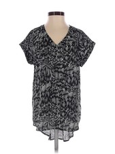 Simply Vera Vera Wang Women Black Short Sleeve Blouse XS