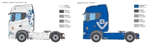 (TG. 24,7 cm) ITALERI Scania 770 S V8 White Cab Model Kit, Modello in Plastica d - Immagine 4 di 4