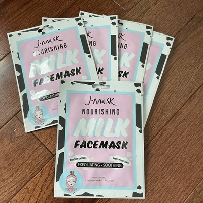 J-Mask Nourishing Milk Face Mask Exfolliate Soothing - SET OF 5 - NEW