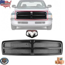 For 1994-2002 Ram 1500 2500 Pickup Front Black Grille Assembly Oem Emblem 2pc For 1994-2002 Ram 1500 2500 Pickup Front Black Grille Assembly Oem Emblem 2pc