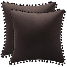 Decorative Pillow Cases 24x24 Brown: 2 Pack 24" x 24" Pack of 2 Coffee Brown