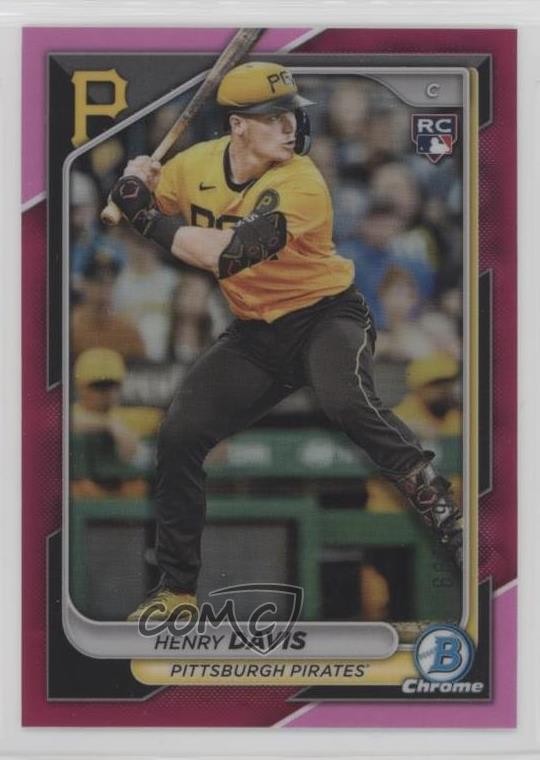 2024 Bowman Chrome Fuchsia Refractor 68/299 Henry Davis #7 0a4r