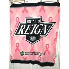 Ontario Reign Hockey Blanket - Pink Ribbons - Game Giveaway