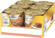 Gourmet Gold Adult Wet Cat Food Savoury Cake Salmon Pack of 12 x 85g Cans 8.77 per kilo
