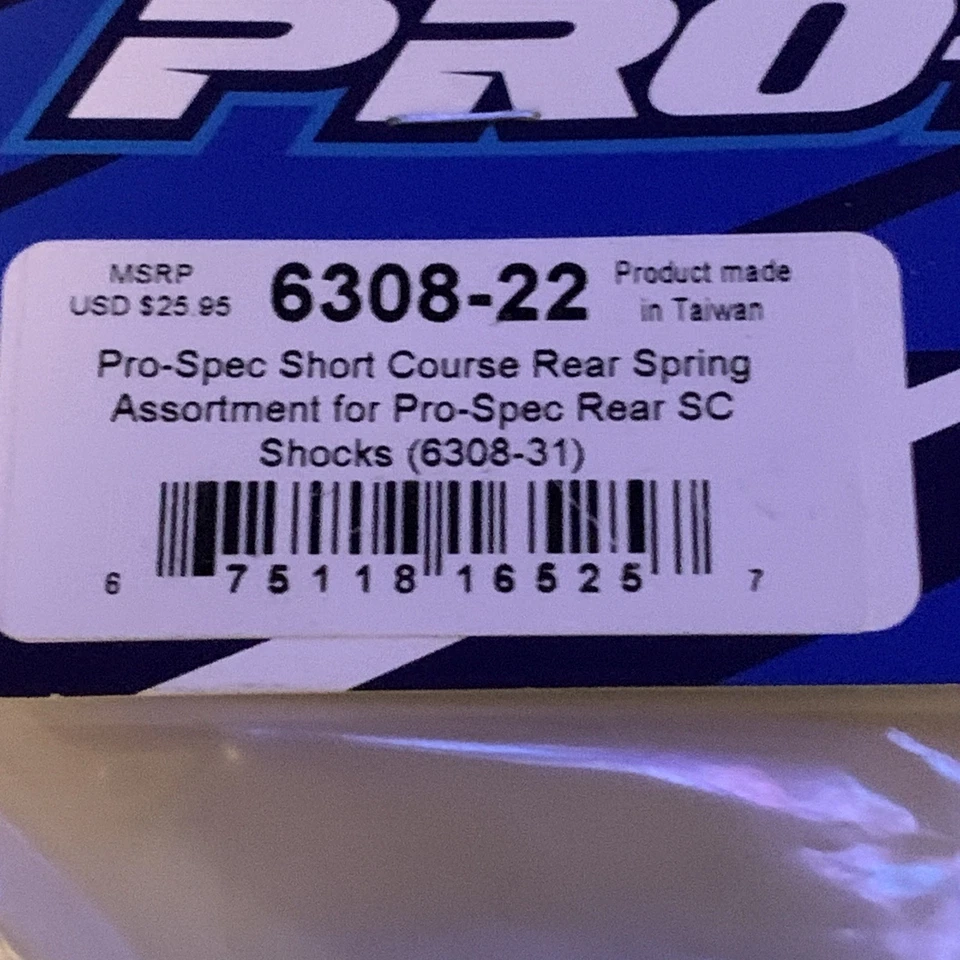 Pro-Line Pro Spec Short Course Rear Spring Assortment 6308-22 NEW - Image 2 of 3