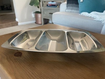 Cultura Sweden Retro MCM Stainless Steel 3 Part Divided Tray - 18-8 Stainless