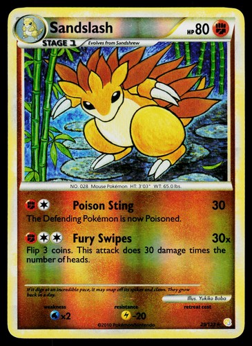 HeartGold SoulSilver Sandslash 29/123 Reverse Holo LP