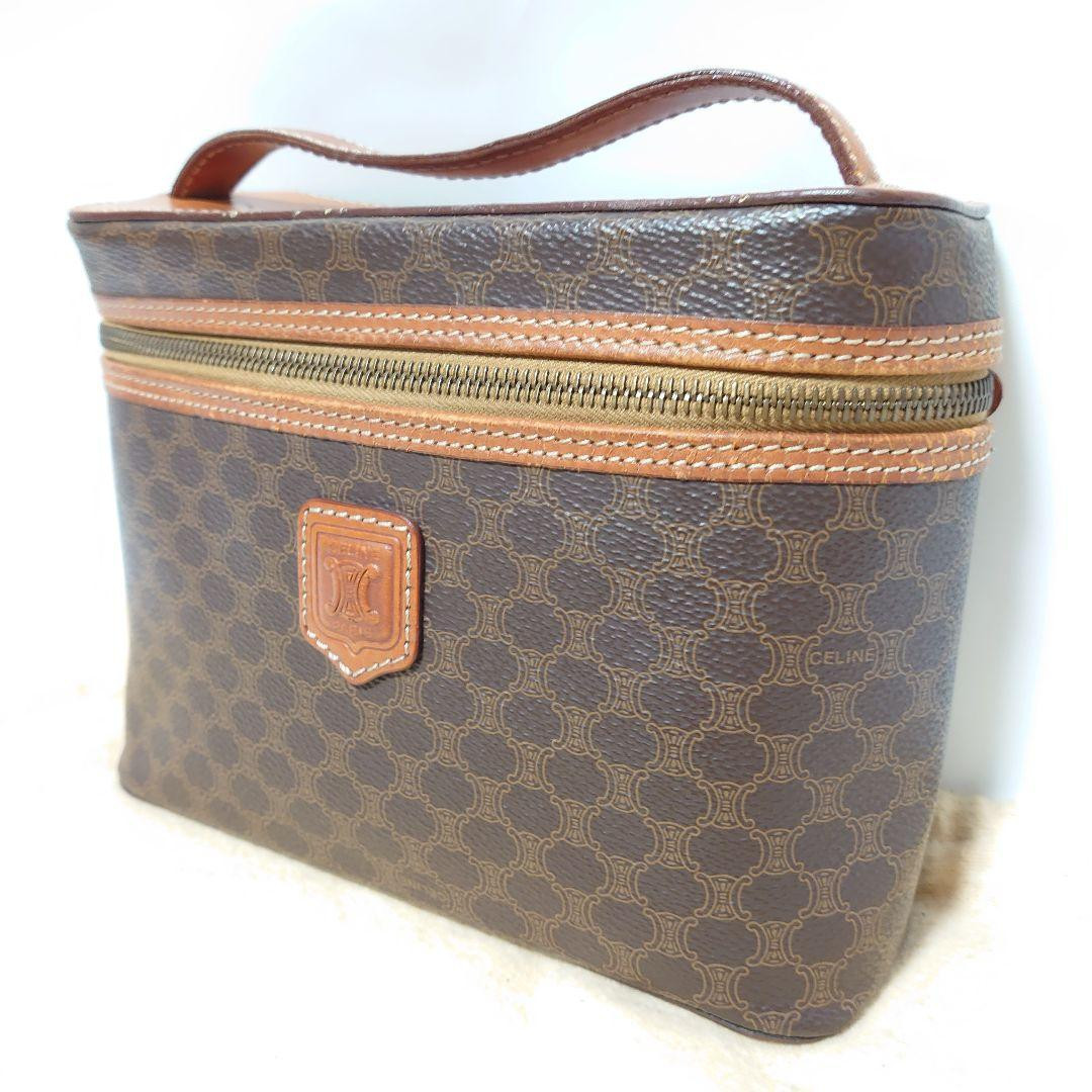 Celine Vintage Macadam Pattern Vanity Pouch Bag /Used++ | eBay