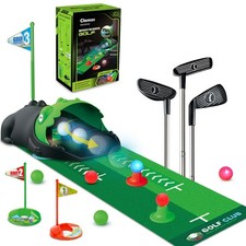 Upgraded Kids Toy Golf Set with Dinosaur Automatic Golf Returner, Led Light U...