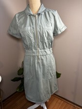 J. Crew Utility Zip-Front Chino Green Mini Casual Dress Women’s Size 8