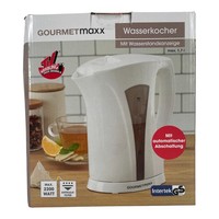 Gourmetmaxx Wasserkocher Weiß, 1,7 Liter - 2200 W - Antikalkfilter Wasseranzeige