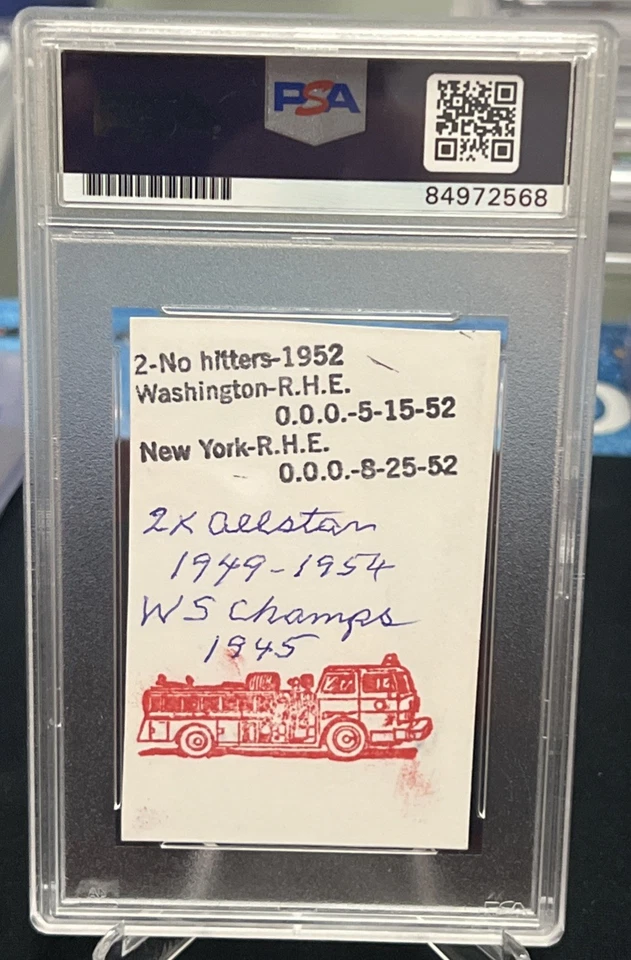 Virgil “Fire” Trucks PSA/DNA Auto Detroit Tigers Cut Autograph 1945 World Series - Image 2 of 2