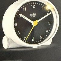 Braun BC01 Analogue Quartz Alarm Clock Snooze Lit Dial White Battery Round NEW