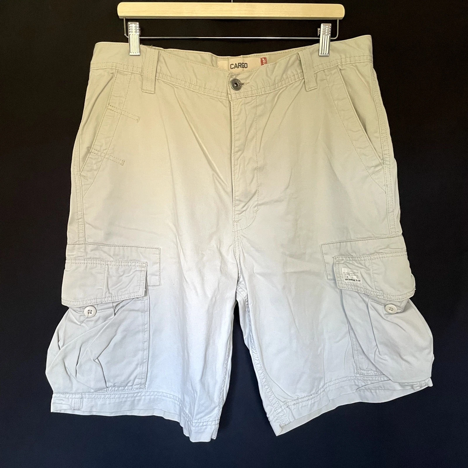 Levi's cargo pants beige men's size W36 cotton multiple pockets summery style