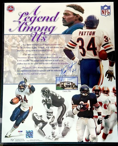 WALTER PAYTON SIGNED 16X20 POSTER PHOTO CHICAGO BEARS PSA/DNA