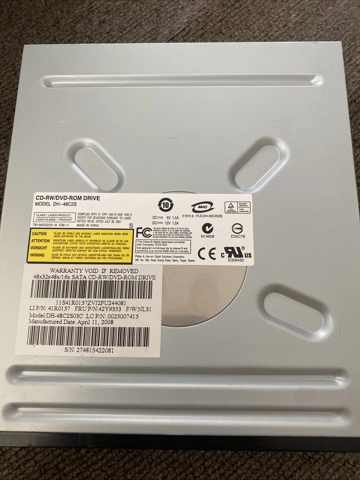 Philips CD-RW DVD-ROM SATA Optical Drive Black DH-48C2S Open Box - Image 3 of 4