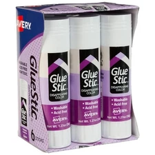 Glue Stic Permanent Adhesive with Disappearing Color 1.27 oz Purple 6/BX Box 2EA