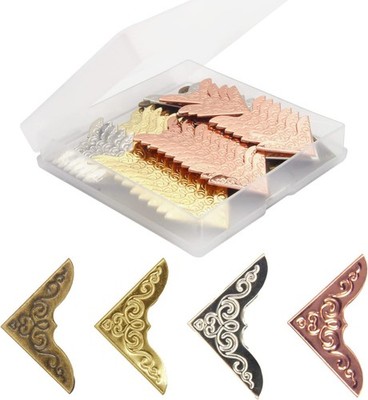 80-Piece Metal Book Corners - Small Iron Corner Protectors for Scrapbook, Photo