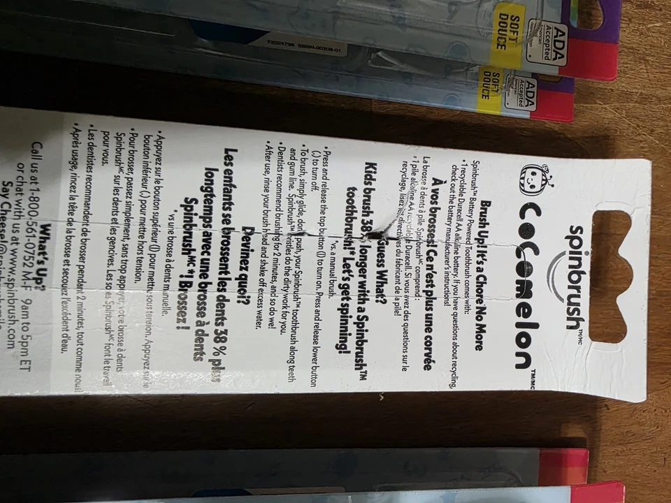 Cepillo de dientes eléctrico para niños pequeños Cocomelon Spinbrush, alimentado por batería, cerdas suaves Foto 4 de 4