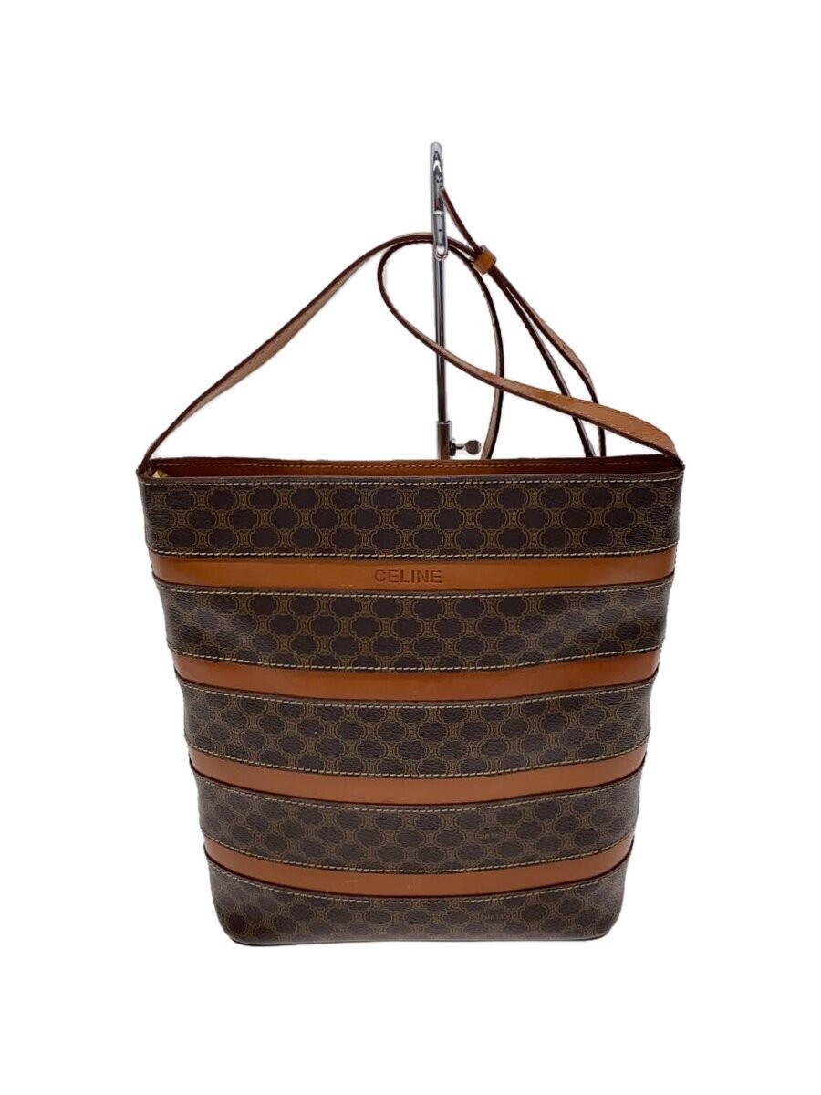 CELINE Shoulder Bag Leather BRW All-over Pattern