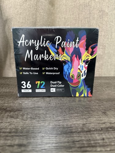 Vibrant 36-Color Dual Tip Acrylic Markers for All Surfaces and Crafts