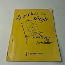 Sketches in Style for Piano by Jack Butler Sheet Music Book 1980 Boston Music Co