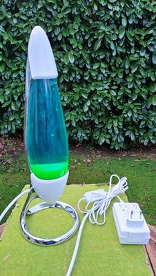 Original MATHMOS Neo Lavalampe 42cm Astro blau mit grün Lava rarer PROMOARTIKEL